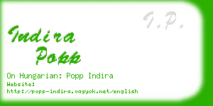 indira popp business card